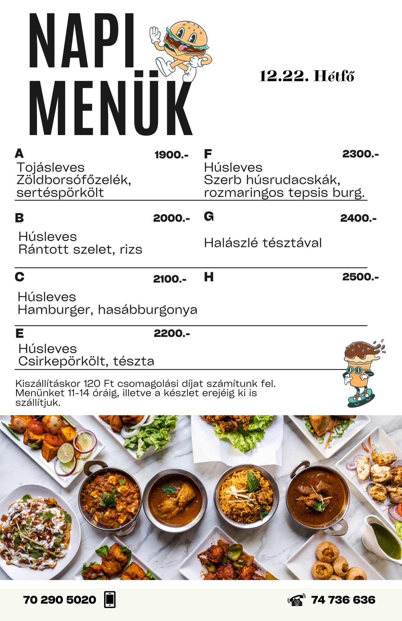 napi menü ajánlatunk